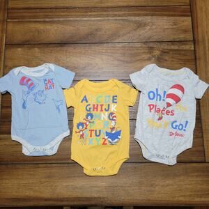 Set of 3 Dr. Seuss Variety Bodysuits - Size Newborn